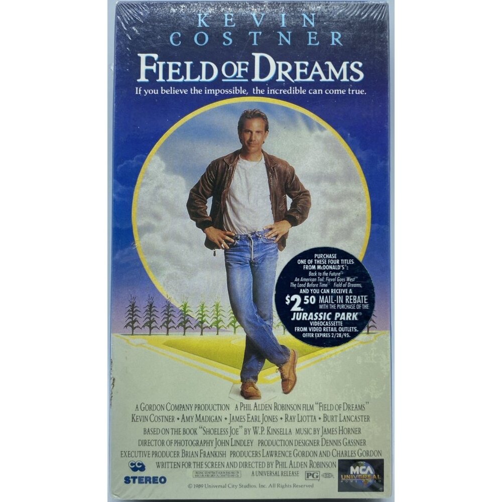 Field of Dreams VHS McDonald's Jurassic Park Promo MCA Release Watermarks
